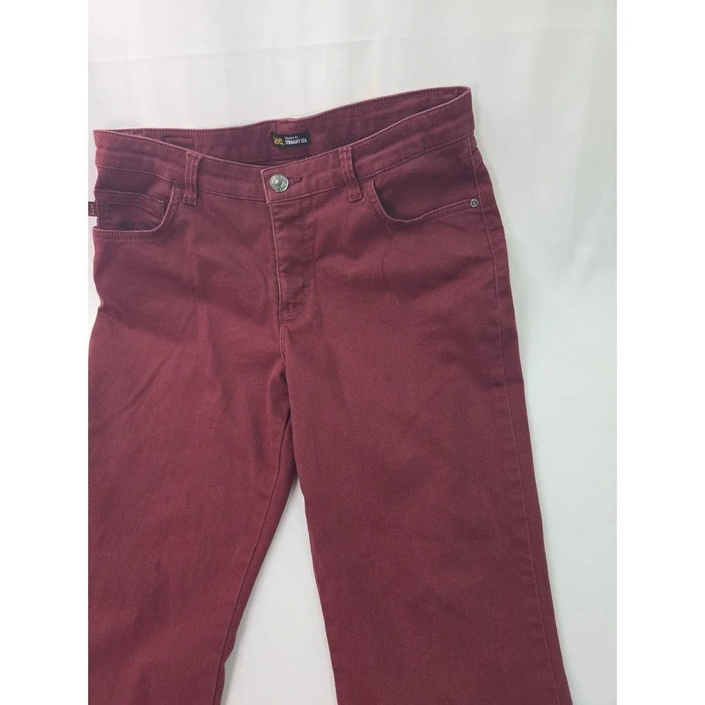 Lee Platinum Label Classic Fit Straight Leg Stretch Jeans, Red, Womens 31x24.5